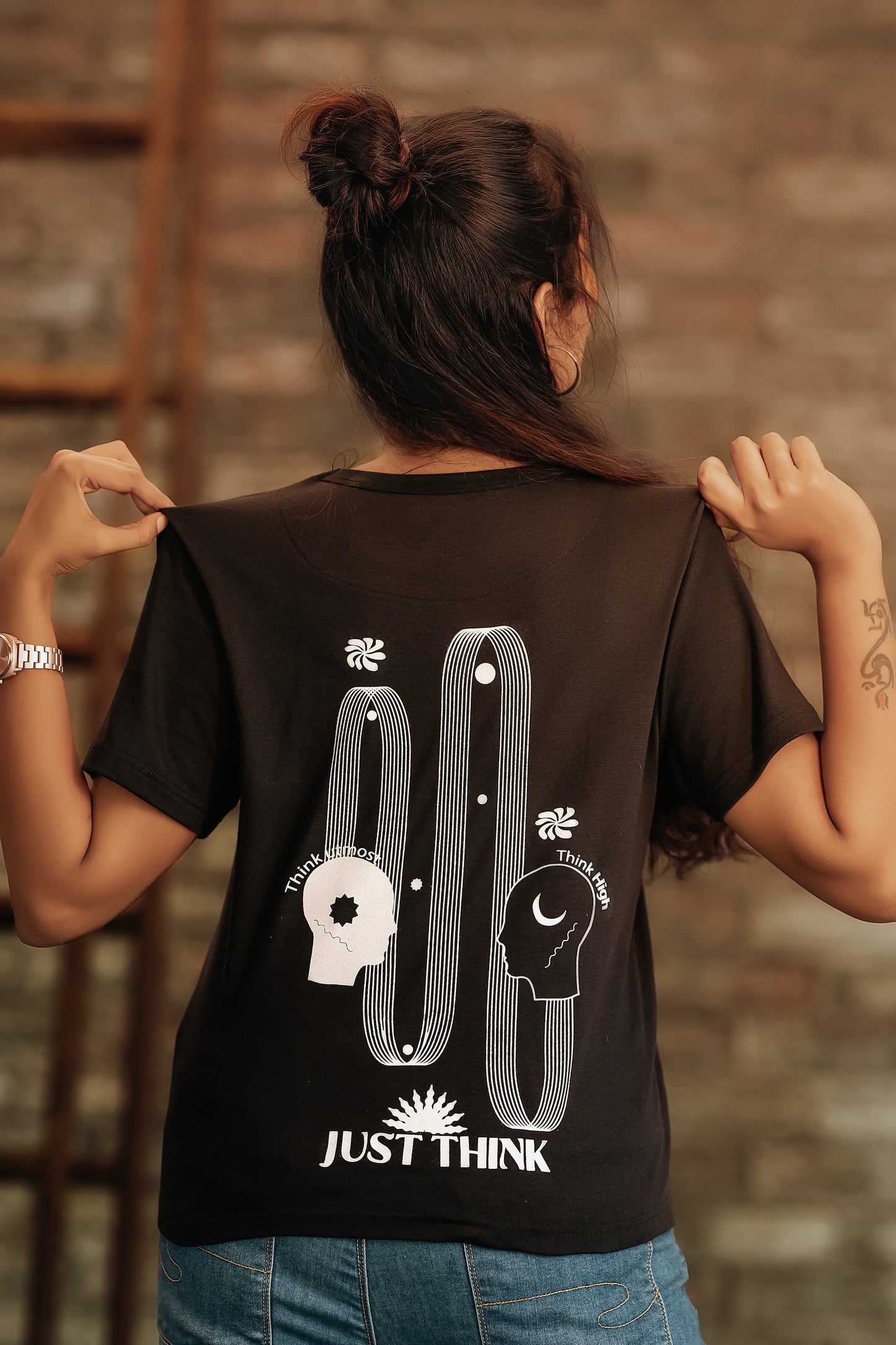 Organic Cotton Black Design Tee