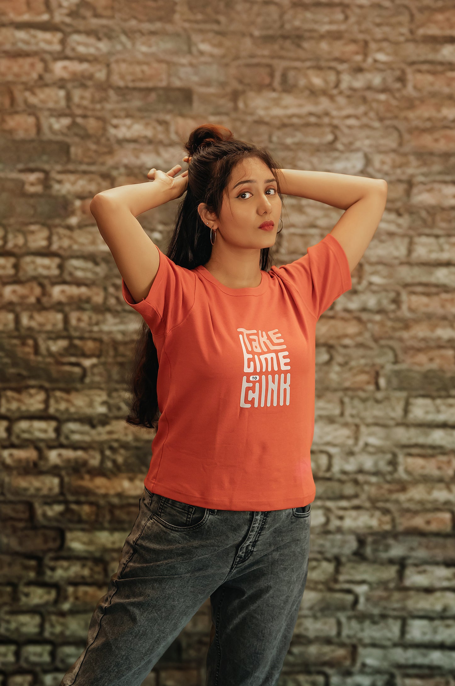 Organic Cotton Rusty Orange Design Tee