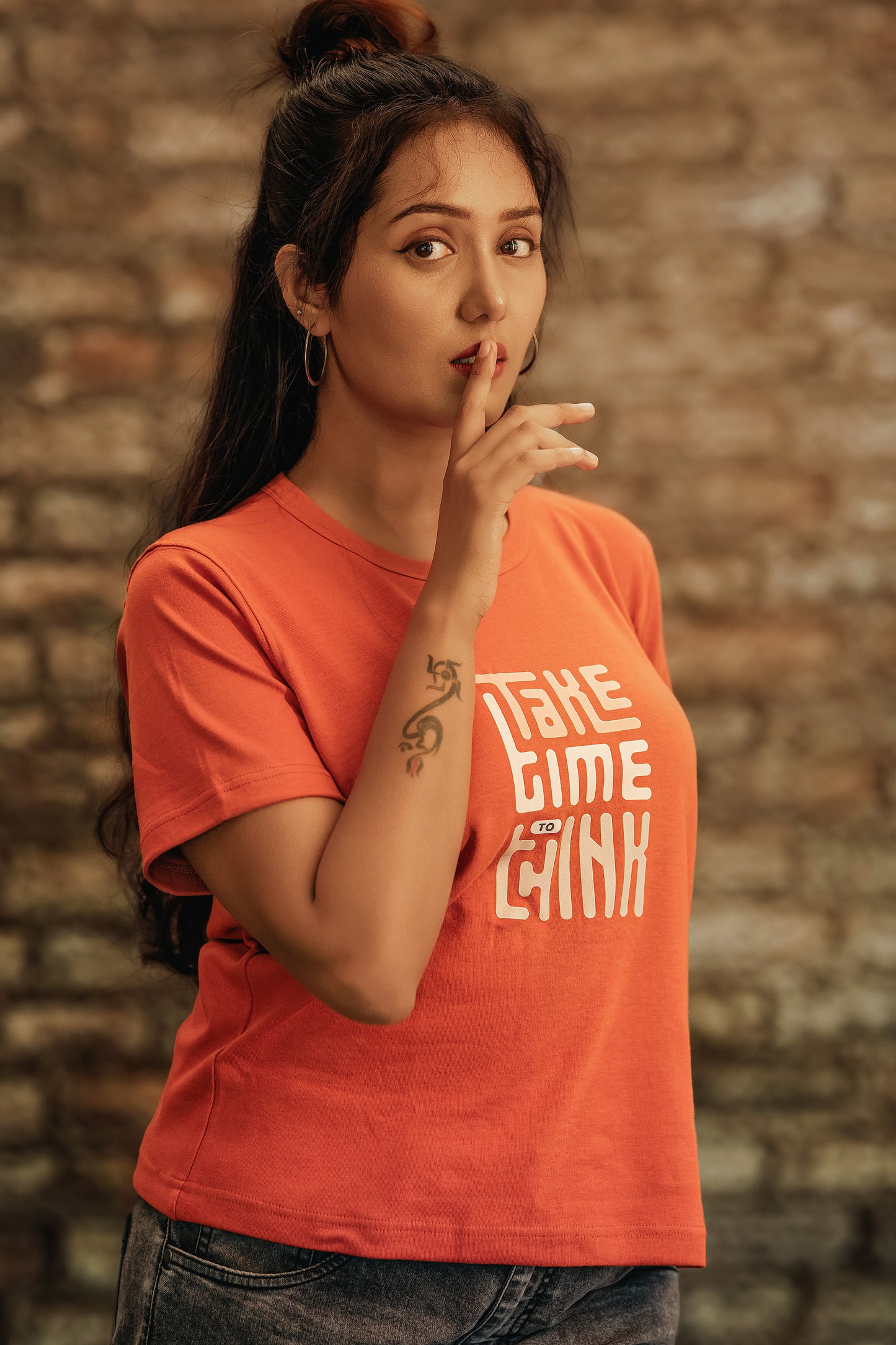 Organic Cotton Rusty Orange Design Tee
