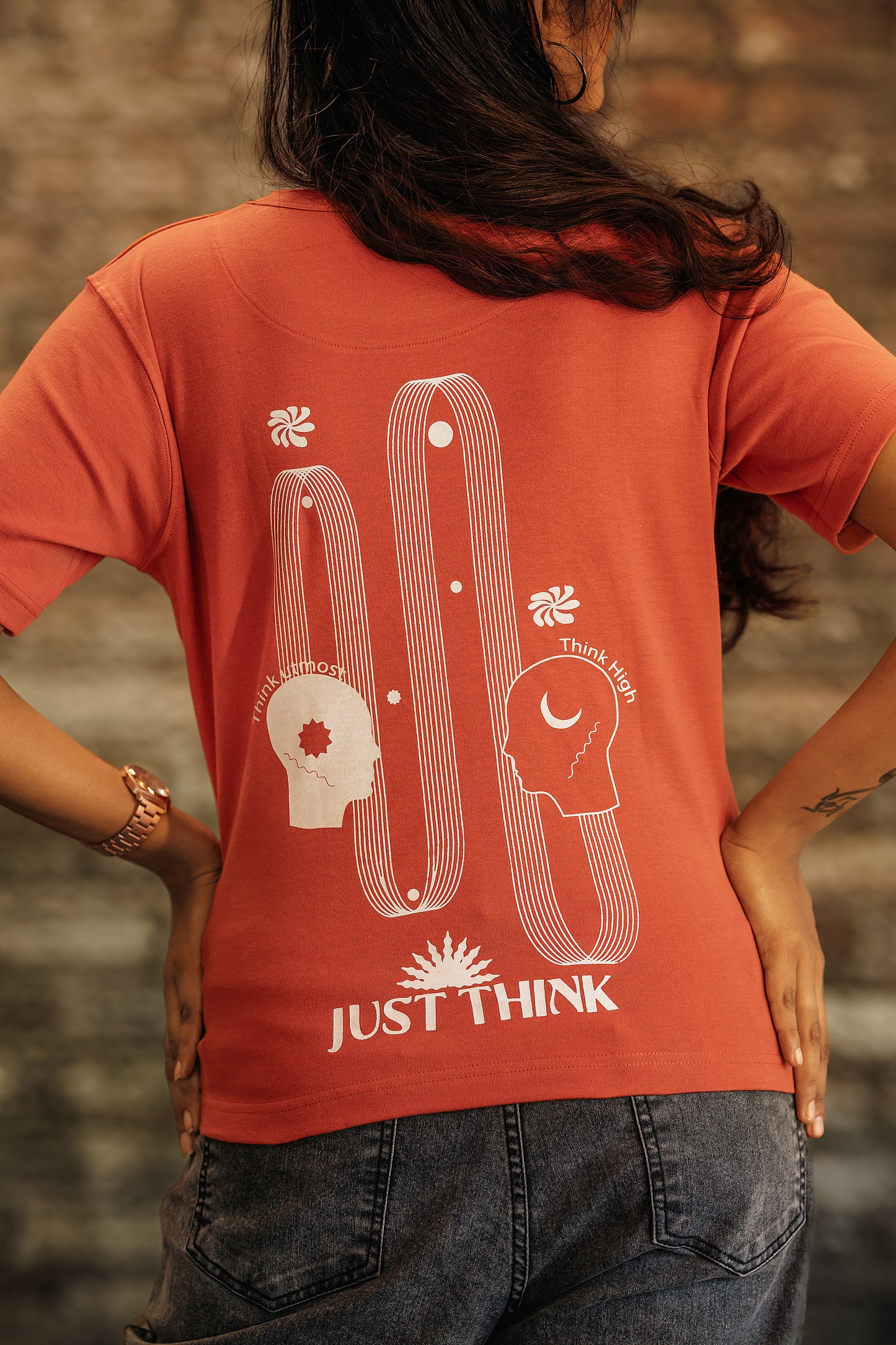 Organic Cotton Rusty Orange Design Tee